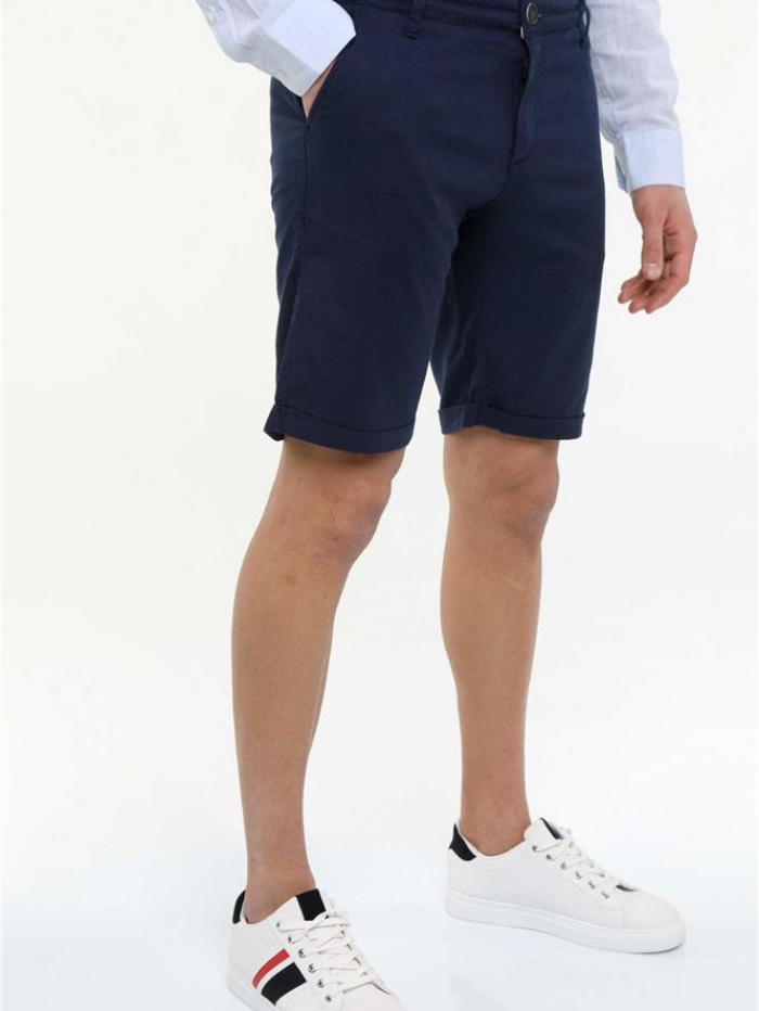Βερμούδα chinos λινή regular fit.