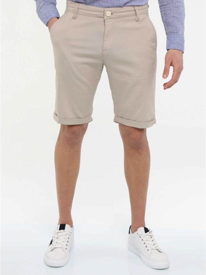 Βερμούδα chinos λινή regular fit.