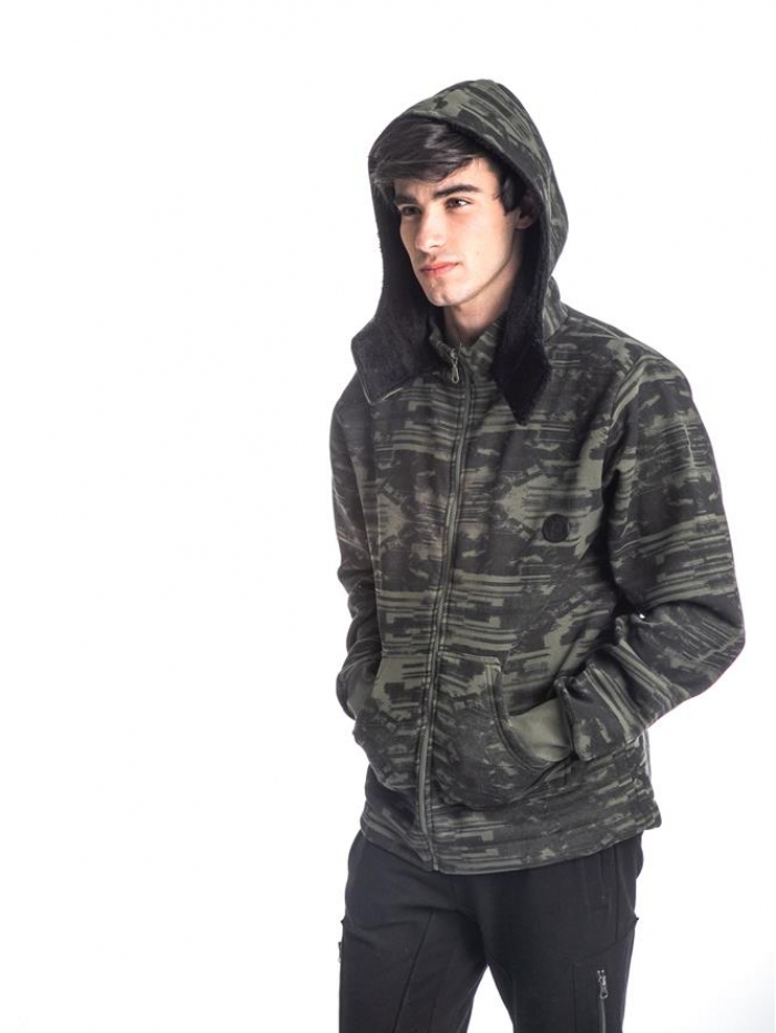 Ζακέτα φούτερ με κουκούλα και γούνα στο εσωτερικό Paco