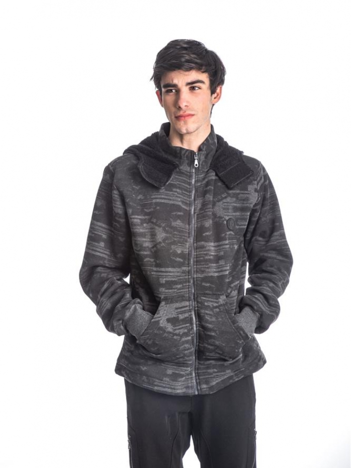 Ζακέτα φούτερ με κουκούλα και γούνα στο εσωτερικό Paco