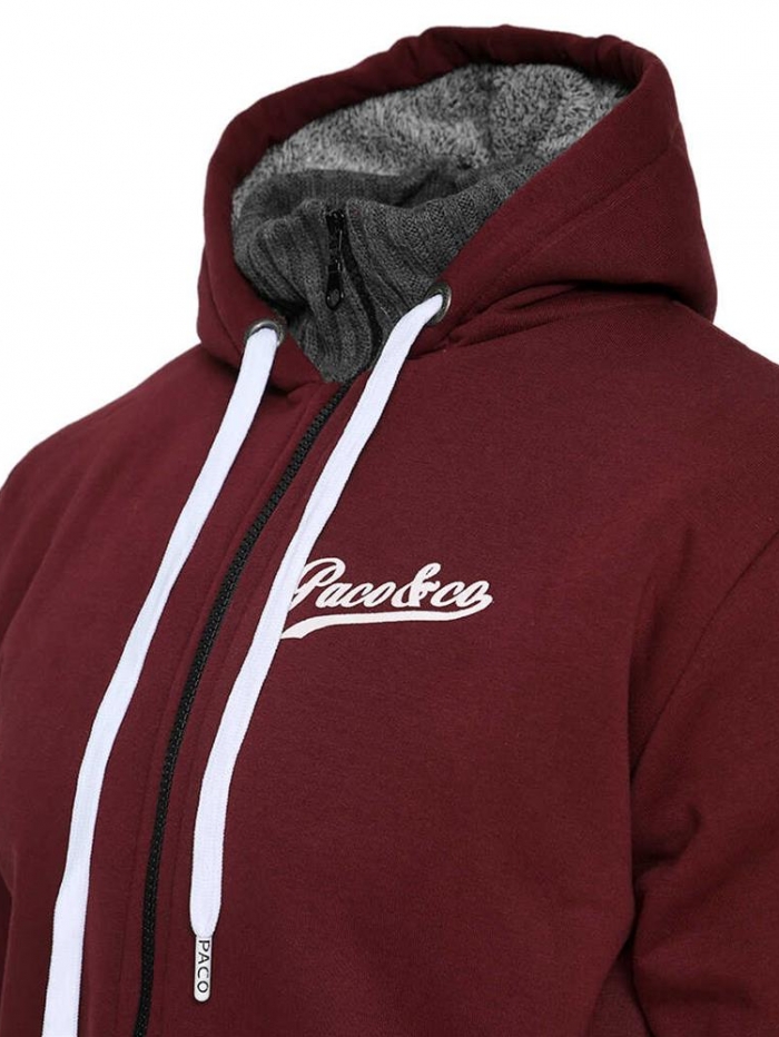 Ζακέτα φούτερ με κούκουλα και γούνα στο εσωτερικό Paco.