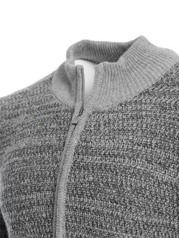 Ζακέτα πλεκτή με φερμουάρ, μάλλινη