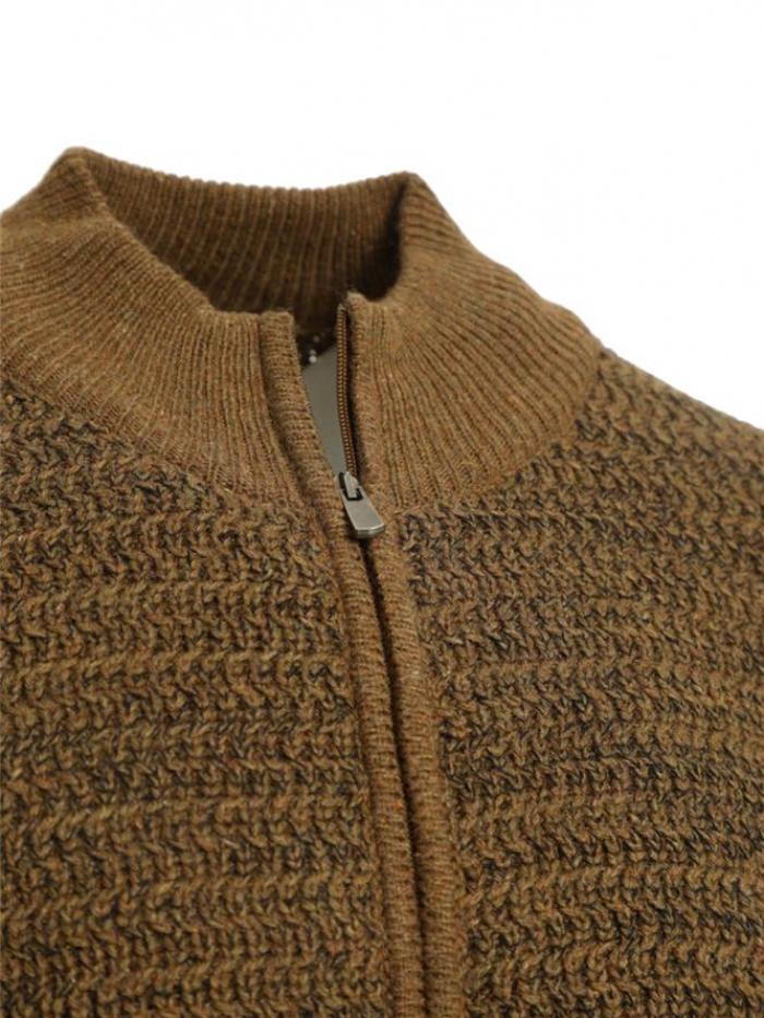 Ζακέτα πλεκτή με φερμουάρ, μάλλινη