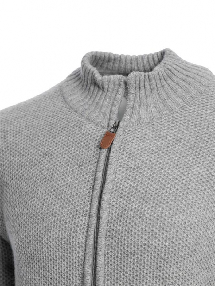 Ζακέτα πλεκτή με φερμουάρ, μάλλινη