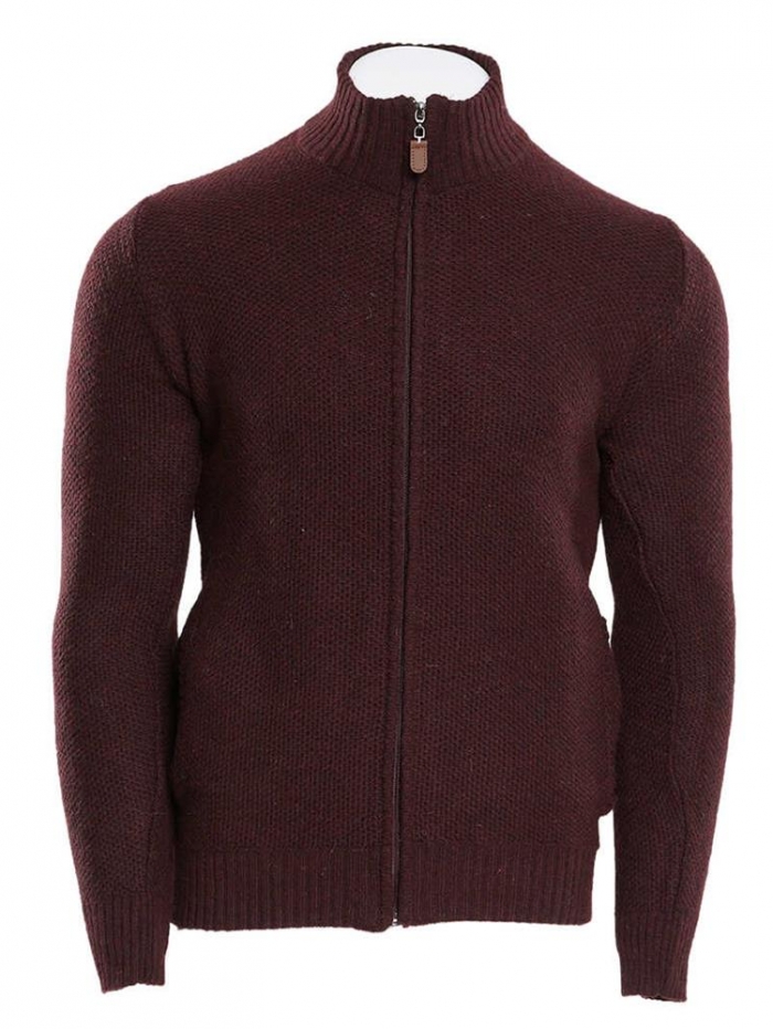 Ζακέτα πλεκτή με φερμουάρ, μάλλινη