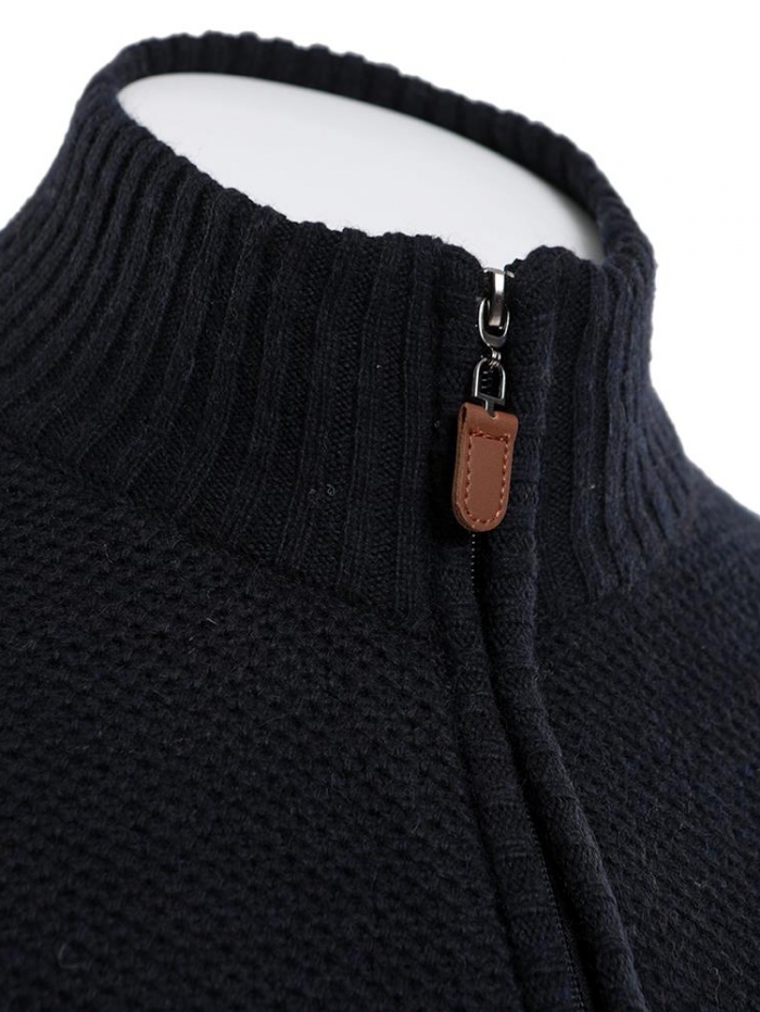 Ζακέτα πλεκτή με φερμουάρ, μάλλινη