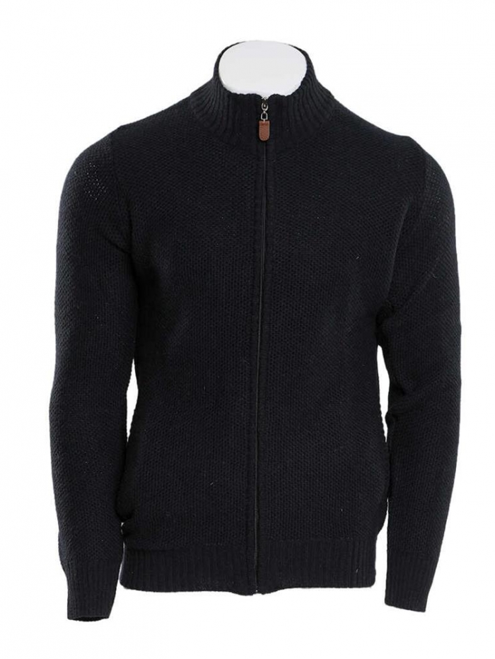Ζακέτα πλεκτή με φερμουάρ, μάλλινη